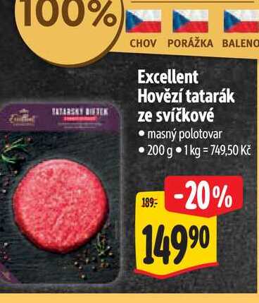   Excellent Hovězí tatarák ze svíčkové 200 g