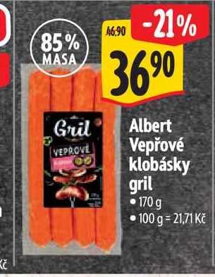 Albert Vepřové klobásky gril 170 g