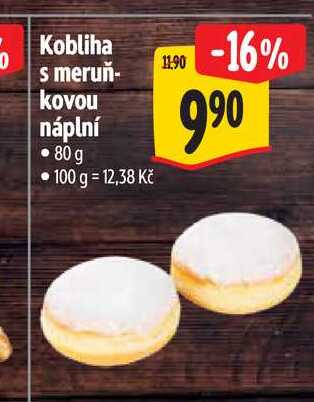 Kobliha s meruňkovou náplní  80 g 