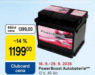 PowerBoost Autobaterie, 12 V, 45 Ah