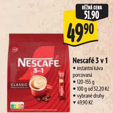 Nescafé 3 v 1 instantní káva porcovaná 120-155 g