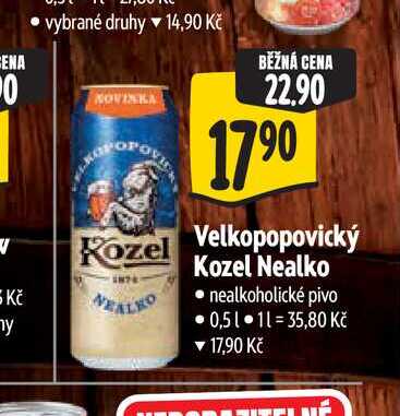 Velkopopovický Kozel Nealko 0,5 l