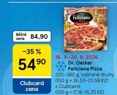 Dr. Oetker Feliciana Pizza, 320-360 g, vybrané druhy