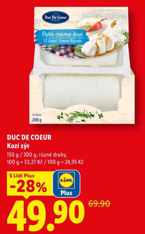 DUC DE COEUR Kozí sýr, 150 g/200 g