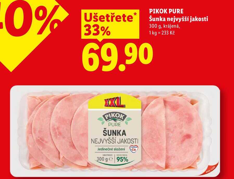 PIKOK PURE Šunka nejvyšší jakosti, 300 g