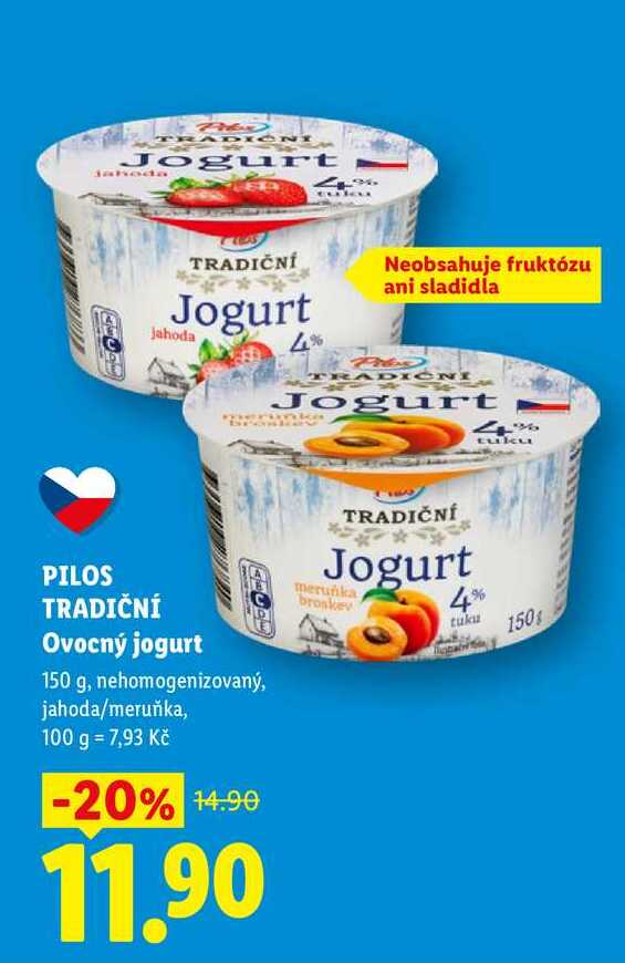PILOS TRADIČNÍ Ovocný jogurt, 150 g