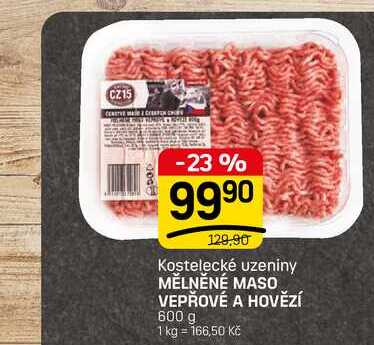 MĚLNĚNÉ MASO VEPŘOVÉ A HOVĚZÍ 600 g  