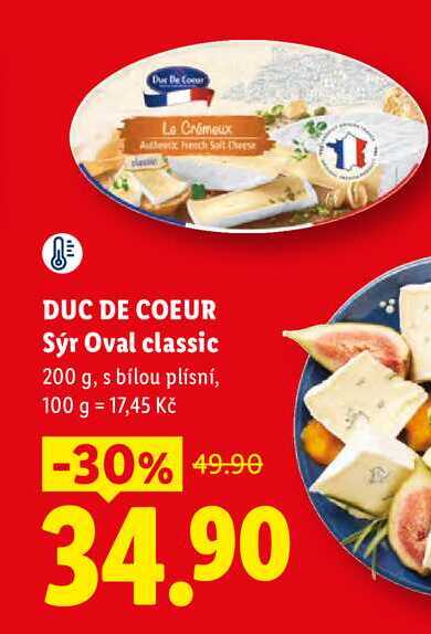DUC DE COEUR Sýr Oval classic, 200 g