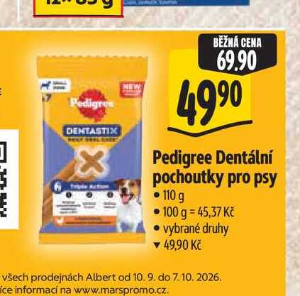  Pedigree Dentální pochoutky pro psy 110 g 