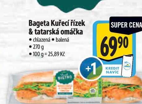 Bageta Kuřecí řízek & tatarská omáčka 270 g