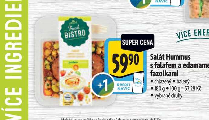  Salát Hummus s falafem a edamame fazolkami  180 g
