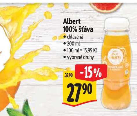 Albert 100% šťáva 200 ml
