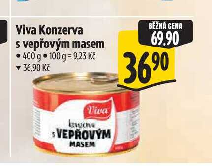 Viva Konzerva s vepřovým masem 400 g 