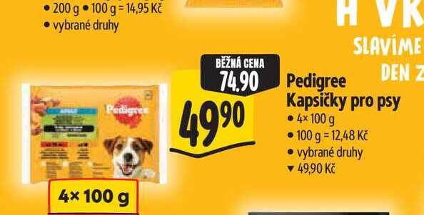 Pedigree Kapsičky pro psy 4x100 g