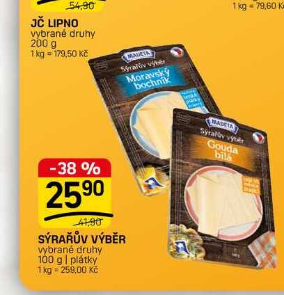 SÝRAŘŮV VÝBĚR vybrané druhy 100 g