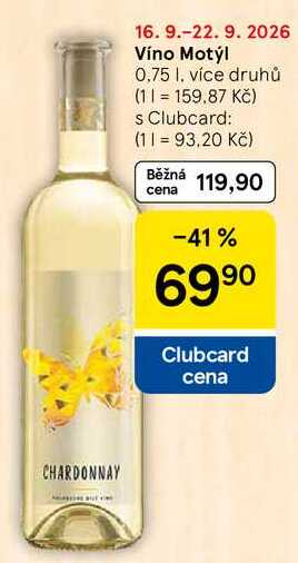 Víno Motýl, 0,75 l