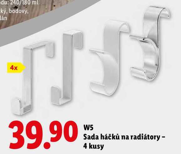 W5 Sada háčků na radiátory - 4 kusy 