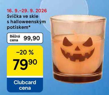 Svíčka ve skle s halloweenským potiskem
