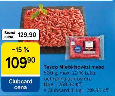 Tesco Mleté hovězí maso, 500 g, max. 20 % tuku
