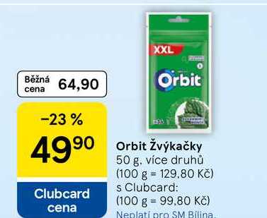 Orbit žvýkačky, 50 g, více druhů