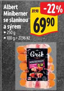 Albert Miniberner se slaninou a sýrem, 250 g