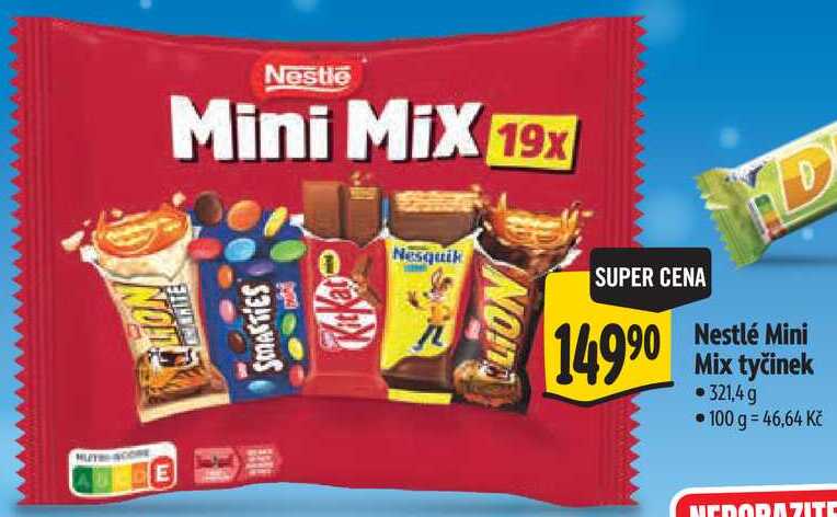 Nestlé Mini Mix tyčinek, 321,4 g