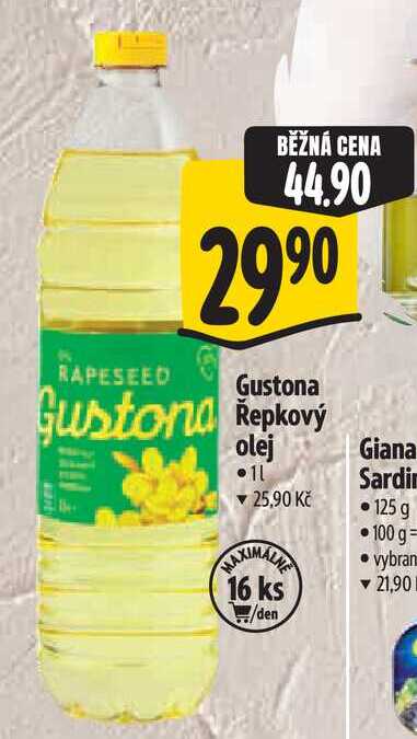 Gustona Řepkový olej, 1 l