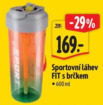 Sportovní láhev FIT s brčkem