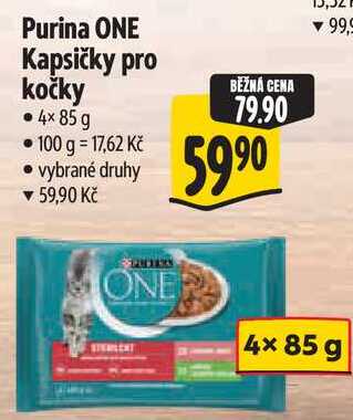 Purina ONE Kapsičky pro kočky, 4x 85 g