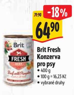 Brit Fresh Konzerva pro psy, 400 g