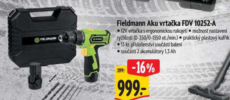 Fieldmann Aku vrtačka FDV 10252-A