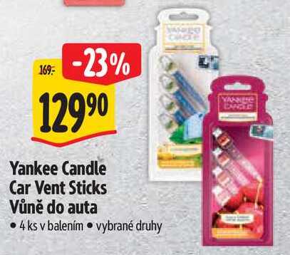 Yankee Candle Car Vent Sticks Vůně do auta, 4 ks