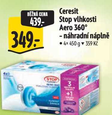Ceresit Stop vlhkosti Aero 360° - náhradní náplně, 4x 450 g