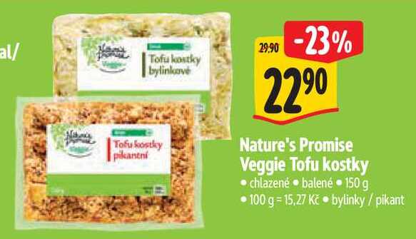 Nature's Promise Veggie Tofu kostky, 150 g