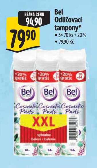 Bel Odličovací tampony, 3x 70 ks + 20%