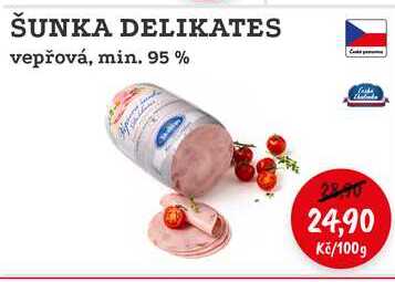 ŠUNKA DELIKATES vepřová, min. 95% 100g