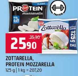 ZOTTARELLA, PROTEIN MOZZARELLA 125 g