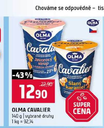 OLMA CAVALIER SUPER CENA 140 g vybrané druhy