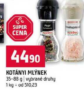 KOTÁNYI MLÝNEK 35-88 g vybrané druhy