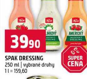 SPAK DRESSING 250 ml vybrané druhy