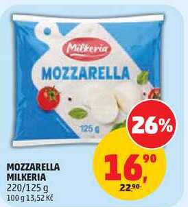 MOZZARELLA MILKERIA, 220/125 g 