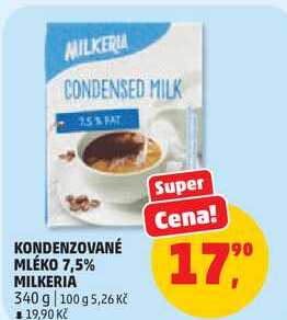KONDENZOVANÉ MLÉKO 7,5% MILKERIA, 340 g 