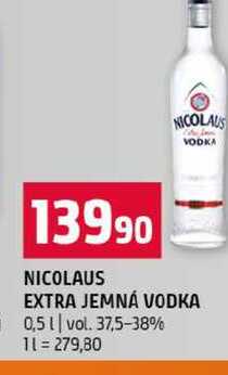 NICOLAUS EXTRA JEMNÁ VODKA 0,5l vol. 37,5-38%