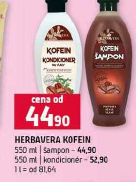 HERBAVERA KOFEIN 550 ml šampon 550 ml kondicionér 