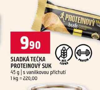 SLADKÁ TEČKA PROTEINOVÝ SUK 45 g s vanilkovou příchutí  v akci