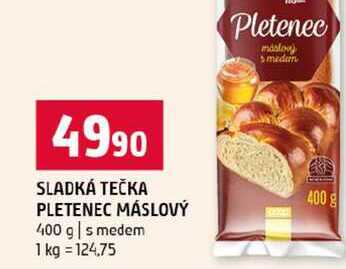 SLADKÁ TEČKA PLETENEC MÁSLOVÝ 400 g s medem