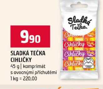 SLADKÁ TEČKA CIHLIČKY 45 g komprimát s ovocnými příchutěmi