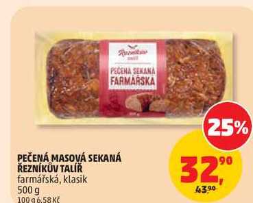 PEČENÁ MASOVÁ SEKANÁ ŘEZNÍKŮV TALÍŘ farmářská, 500 g