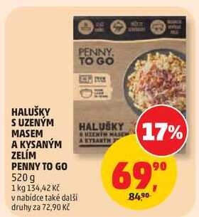 HALUŠKY S UZENÝM MASEM A KYSANÝM ZELÍM PENNY TO GO, 520 g