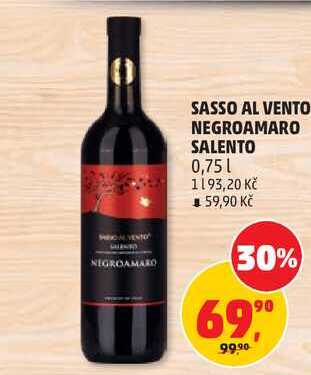 SASSO AL VENTO NEGROAMARO SALENTO, 0,75 l